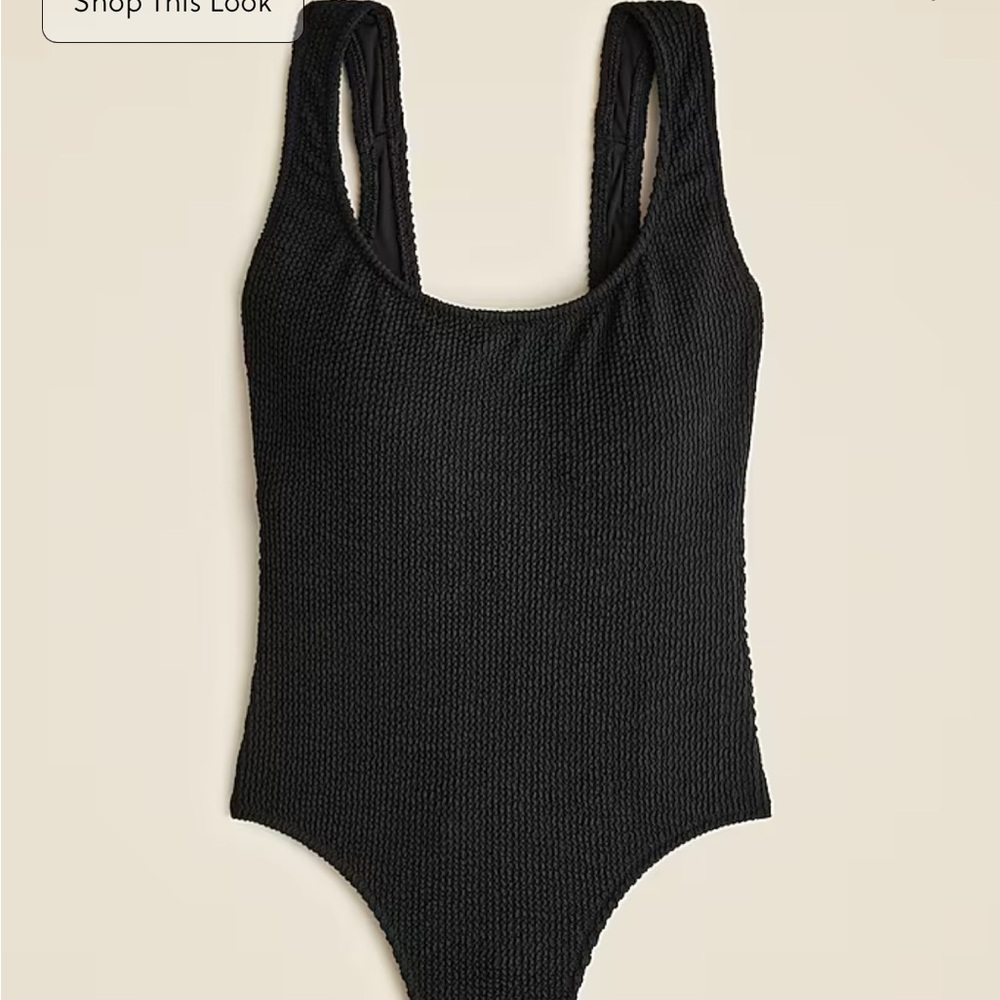 J. Crew Black Scoop Neck One-Piece Swimsuit - Picture 2 of 4